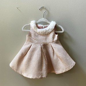 Baby Audrey Hepburn Style Dress - Faux Fur Collar Baby Dress w/ Tulle